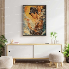 Tranh số hóa Nhất Niệm Từ Bi đã căng khung 40x50cm