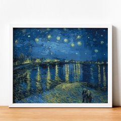 Tranh số hóa Vangogh Đêm đầy sao trên sông Rhone đã căng khung 40x50cm