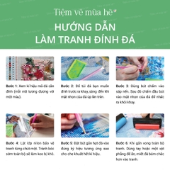 Tranh đính đá Bồ đề tâm đã căng khung 40x50cm có backboard
