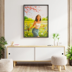 Tranh số hóa - Mùa xuân ơi đã căng khung 40x50cm 36 màu