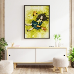 Tranh số hóa - Cô gái cánh đồng hoa đã căng khung 40x50cm 22 màu