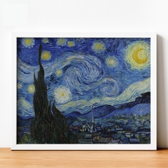 Tranh số hóa - Đêm đầy sao Van Gogh đã căng khung 40x50cm 27 màu