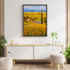Tranh số hóa - Cánh đồng hoa hướng dương đã căng khung 40x50cm 26 màu