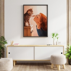 Tranh số hóa - Phút giây vui đùa đã căng khung 40x50cm 25 màu