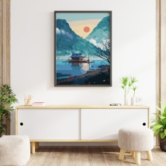 Tranh số hóa - Tranh cổ phong đã căng khung 40x50cm 24 màu