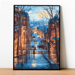 Tranh số hóa - Mùa xuân ở Montmartre đã căng khung 40x50cm