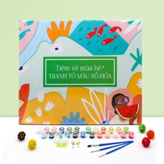 Tranh số hóa - Giữa đồng lúa mì đã căng khung 40x50cm