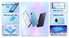 Điện thoại Realme C30s (4GB/64GB) ( Đen_Xanh )