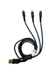 Dây Sạc MICROCOM XO chống đứt 3 Đầu Type-C ,Micro USB , Lightning