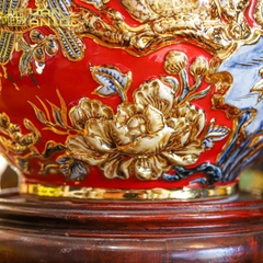 Bình Hút Lộc Công Danh Phú Quý Men Đỏ Vẽ Vàng