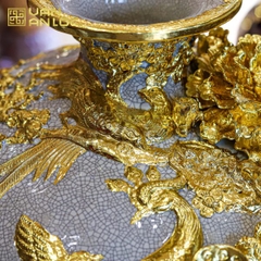 Bình Hút Lộc Công Danh Phú Quý Men Rạn Dát Vàng Bát Tràng