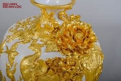 Bình Hút Lộc Công Danh Phú Quý Men Trắng Dát Vàng Bát Tràng