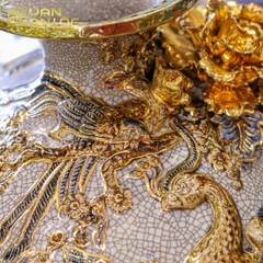 Bình Hút Lộc Công Danh Phú Quý Men Rạn Vẽ Vàng Bát Tràng