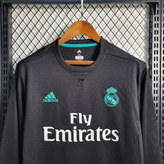 Retro Real Madrid 2017/2018 Tay Dài ( Sân Khách Đen )