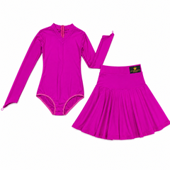 Váy Thi Đấu Trẻ Em (YXL227) - Hồng Tím + Size