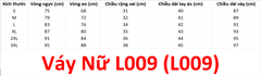 (CMJ) Váy Nữ L009 (L009) - Đen + Size