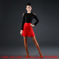 (WJJDance) Chân Váy Latin Tua Rua Cạnh (W20D68) - Đỏ + Size