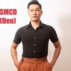 Áo Sơ Mi Nam Ngắn Tay Cổ Đức (SMCD) - Đen + Size