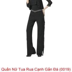(Aidixing) Quần Nữ Tua Rua Cạnh Gắn Đá (0019) - Đen + Size
