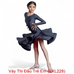 Váy Thi Đấu Trẻ Em (YXL228) - Xám + Size