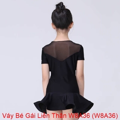 (WJJDance) Váy Bé Gái Liền Thân W8A36 (W8A36) - Đen + Size