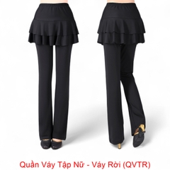 Quần Váy Tập Nữ - Váy Rời (QVTR) - Đen + Size