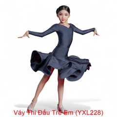 Váy Thi Đấu Trẻ Em (YXL228) - Xám + Size