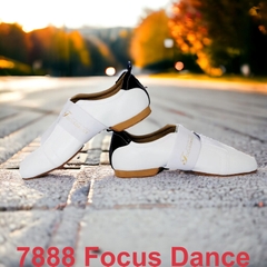 Giày Latin Giáo Viên Đế Phẳng Focus Dance 7888 (7888FD) - Trắng