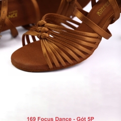 Giày Latin Nữ Focus Dance 169 Gót 5p (169FD5P) - Nâu Da Bò