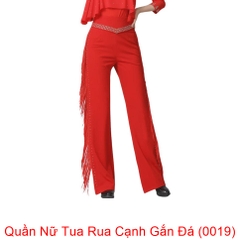 (Aidixing) Quần Nữ Tua Rua Cạnh Gắn Đá (0019) - Đỏ + Size