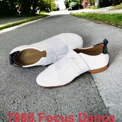 Giày Latin Giáo Viên Đế Phẳng Focus Dance 7888 (7888FD) - Trắng