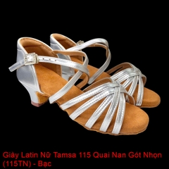 Giày Latin Nữ Tamsa 115 Quai Nan Gót Nhọn (115TN) - Bạc