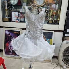 (VTHC) Váy Bé Gái Màu Trắng Hạt Cườm - Trắng
