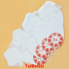 Tất Bé Gái Cổ Phối Ren Trắng (TatBeGai) - 20-22 (Giày 32-34)