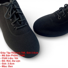 Giày Tập KDance 708, Gót 3.5cm (33->37) (708K) - Vải