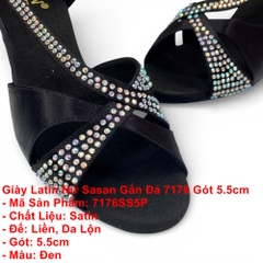Giày Latin Nữ Sasan Gắn Đá 7176 Gót 5.5cm (7176SS5P) - Đen