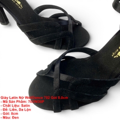 Giày Latin Nữ WellDance 702 Gót 8.0cm (702WD8P) - Đen