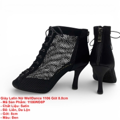 Giày Latin Nữ WellDance 1106 Gót 8.0cm (1106WD8P) - Đen