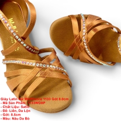 Giày Latin Nữ WellDance 1133 Gót 8.0cm (1133WD8P) - Nâu Da Bò