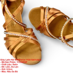 Giày Latin Nữ WellDance 1133 Gót 6.5cm (1133WD6P) - Nâu Da Bò
