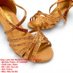 Giày Latin Nữ WellDance 9712 Gót 6.5cm (9712WD6P) - Nâu Da Bò