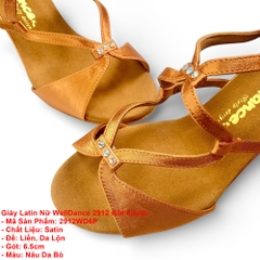 Giày Latin Nữ WellDance 2912 Gót 6.5cm (2912WD6P) - Nâu Da Bò