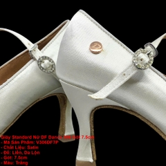 Giày Standard Nữ DF Dance 306 Gót 7.5cm (V306DF7P) - Trắng Nhọn + Size