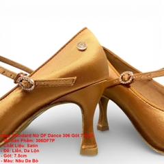 Giày Standard Nữ DF Dance 306 Gót 7.5cm (306DF7P) - Nâu Da Bò + Size