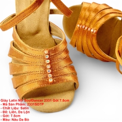 Giày Latin Nữ SoulDancer 2331 Gót 7.5cm (2331SD7P) - Nâu Da Bò