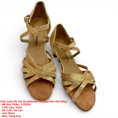 Giày Latin Bé Gái SoulDancer 115 Quai Nan Gót Nhọn (115SDN) - Vàng