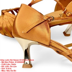 Giày Latin Nữ Sasan K125 Gót 5.5cm (K125SS5P) - Nâu Da Bò