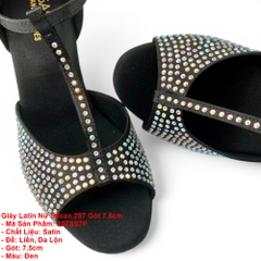 Giày Latin Nữ Sasan 207 Gót 7.5cm (207SS7P) - Đen