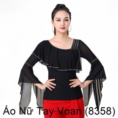 (Aidixing) Áo Nữ Tay Voan (8358) - Đen +Size