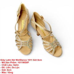 Giày Latin Nữ WellDance 1011 Gót 8cm (1011WD8P) - Vàng